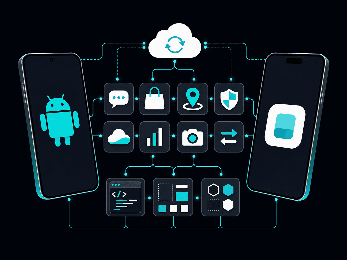 Android and iOS app platform icons