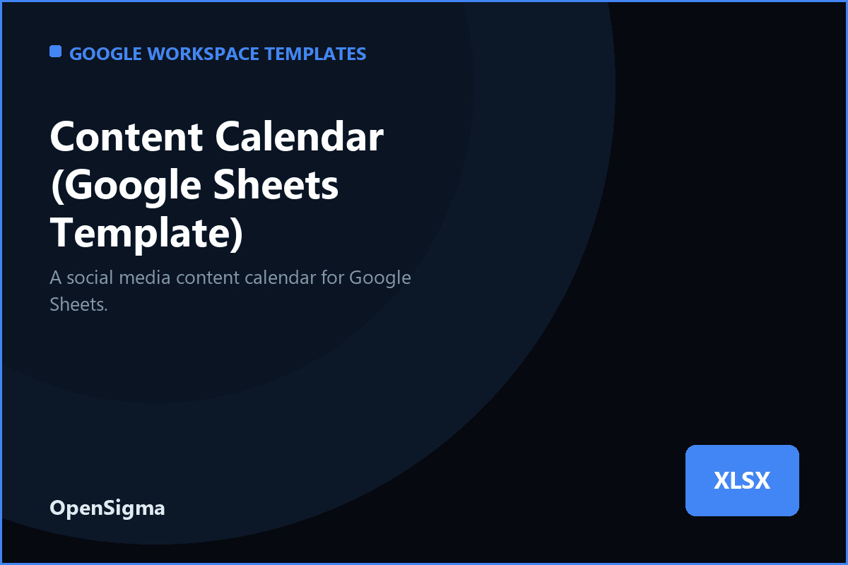 Content Calendar (Google Sheets Template)
