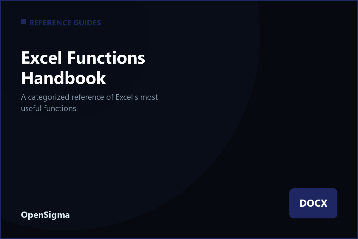 Excel Functions Handbook