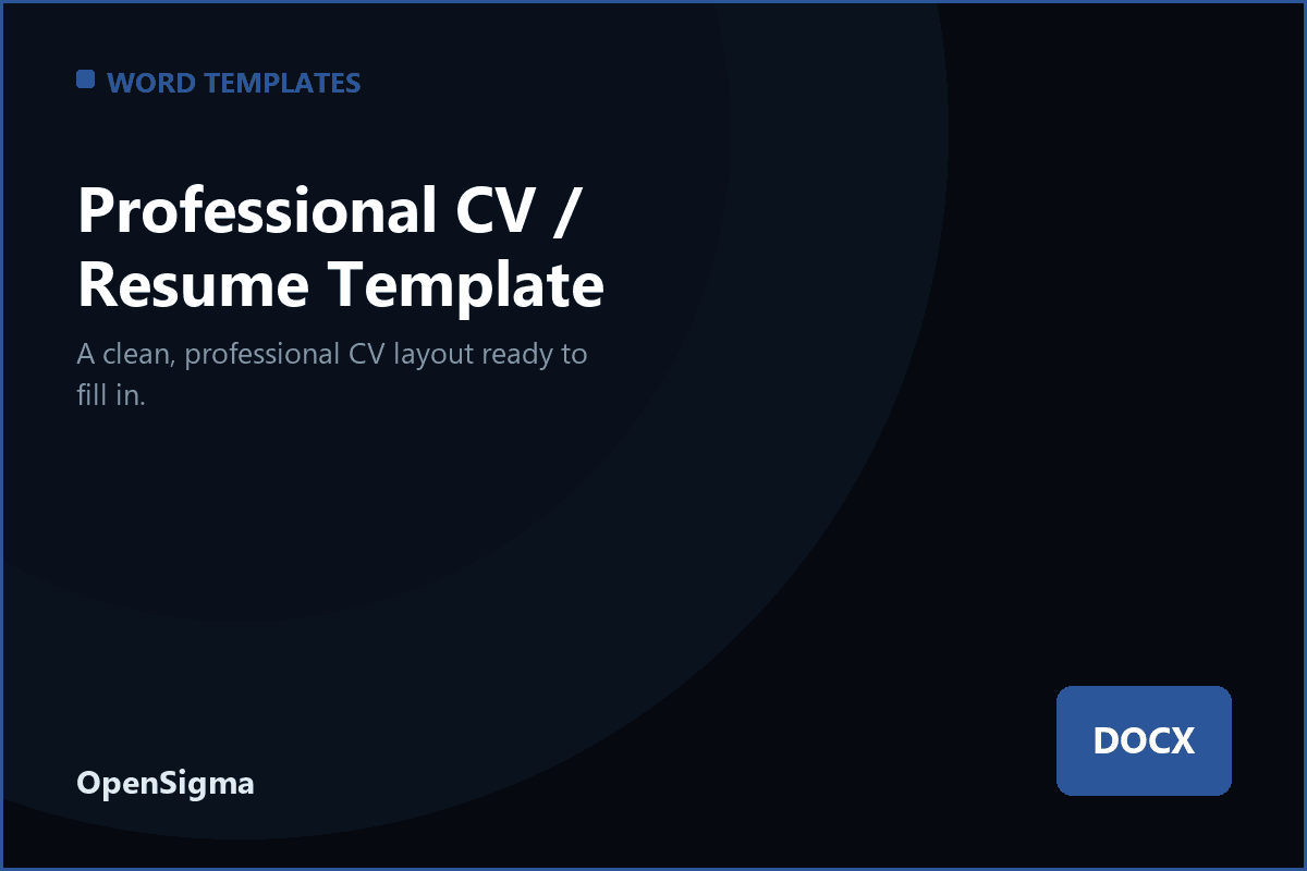 Professional CV / Resume Template