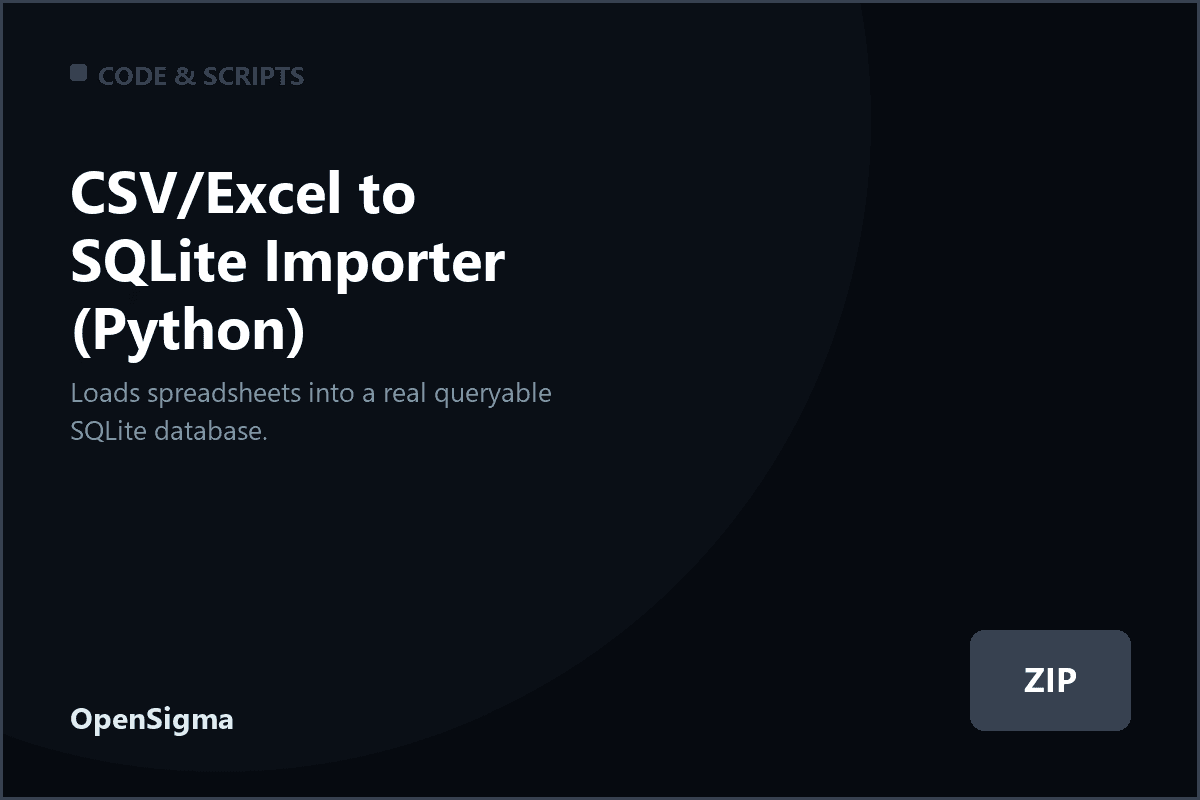 CSV/Excel to SQLite Importer (Python)
